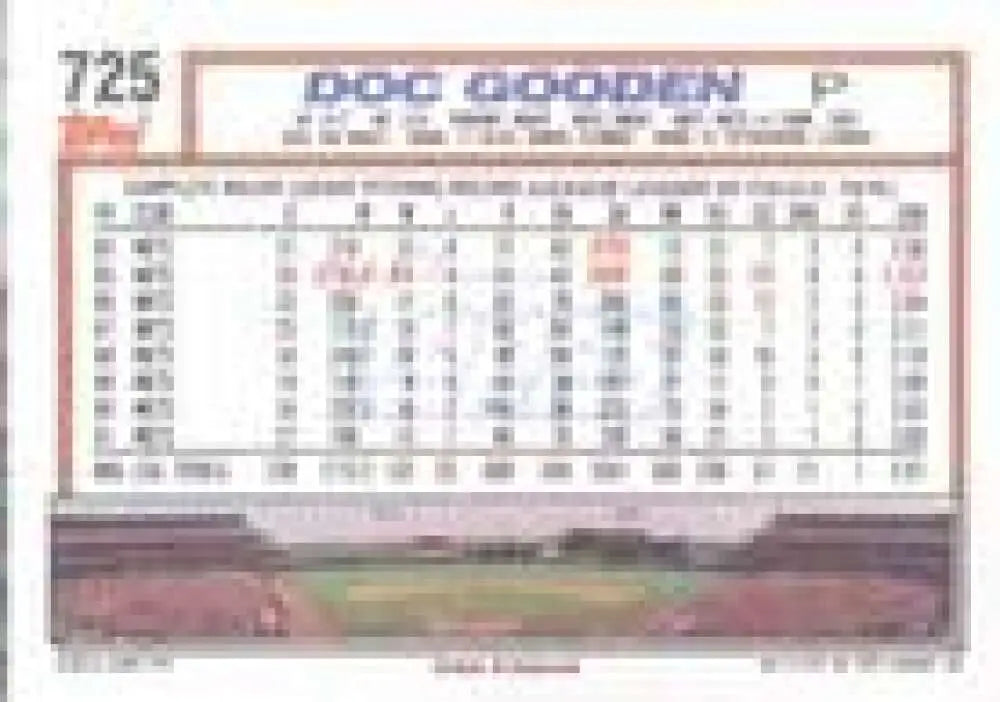 1992 Topps Micro #725 Dwight Gooden NM-MT New York Mets Baseball Card - Baseball Card Single