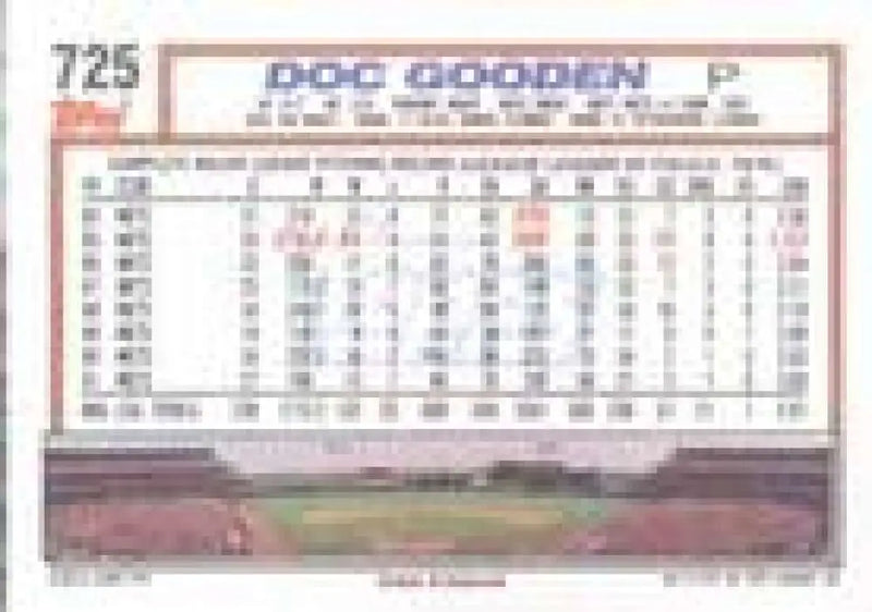 1992 Topps Micro #725 Dwight Gooden NM-MT New York Mets Baseball Card - Baseball Card Single