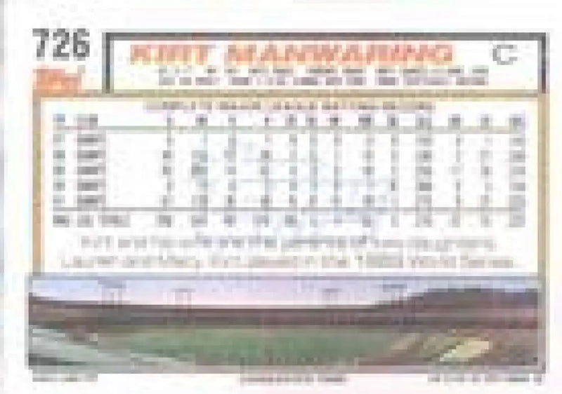 1992 Topps Micro #726 Kirt Manwaring NM-MT San Francisco Giants Baseball Card - Baseball Card Single