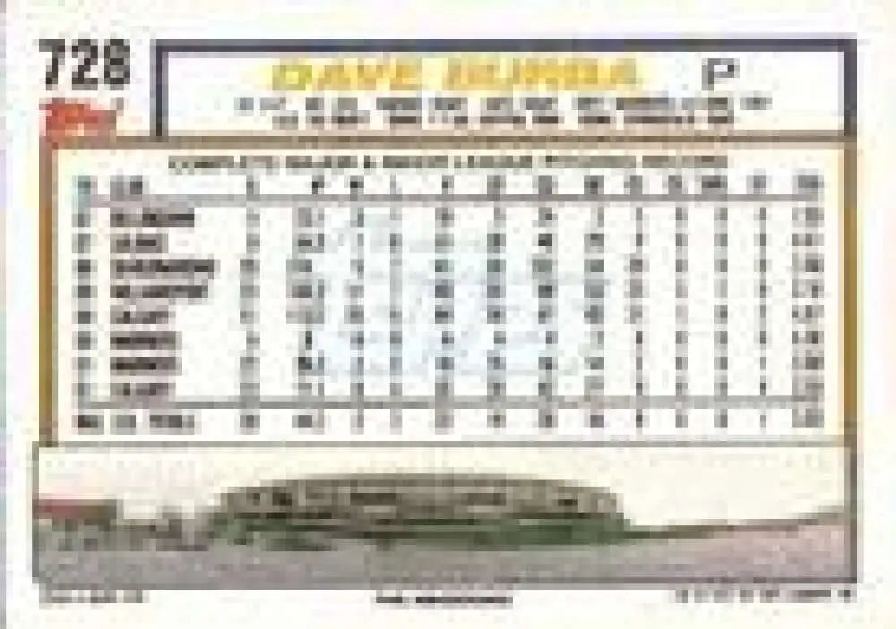 1992 Topps Micro #728 Dave Burba NM-MT Seattle Mariners Baseball Card - Baseball Card Single
