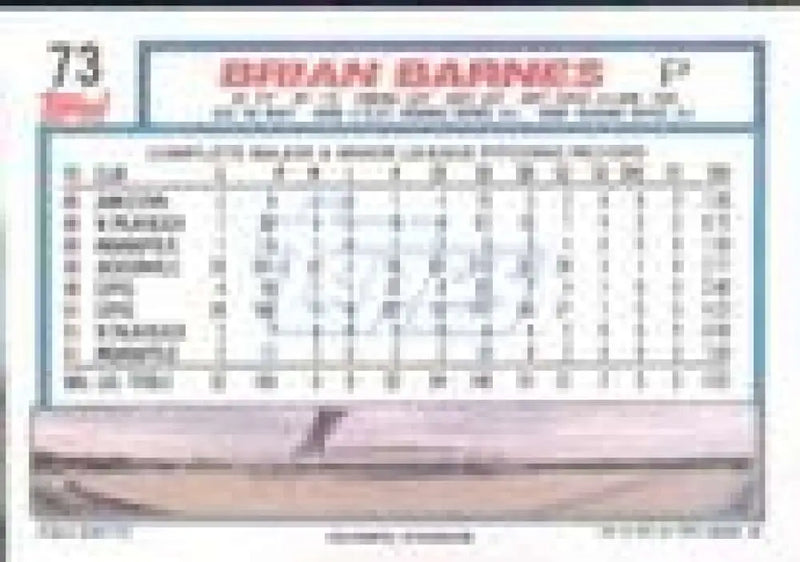 1992 Topps Micro #73 Brian Barnes NM-MT Montreal Expos Baseball Card - Baseball Card Single