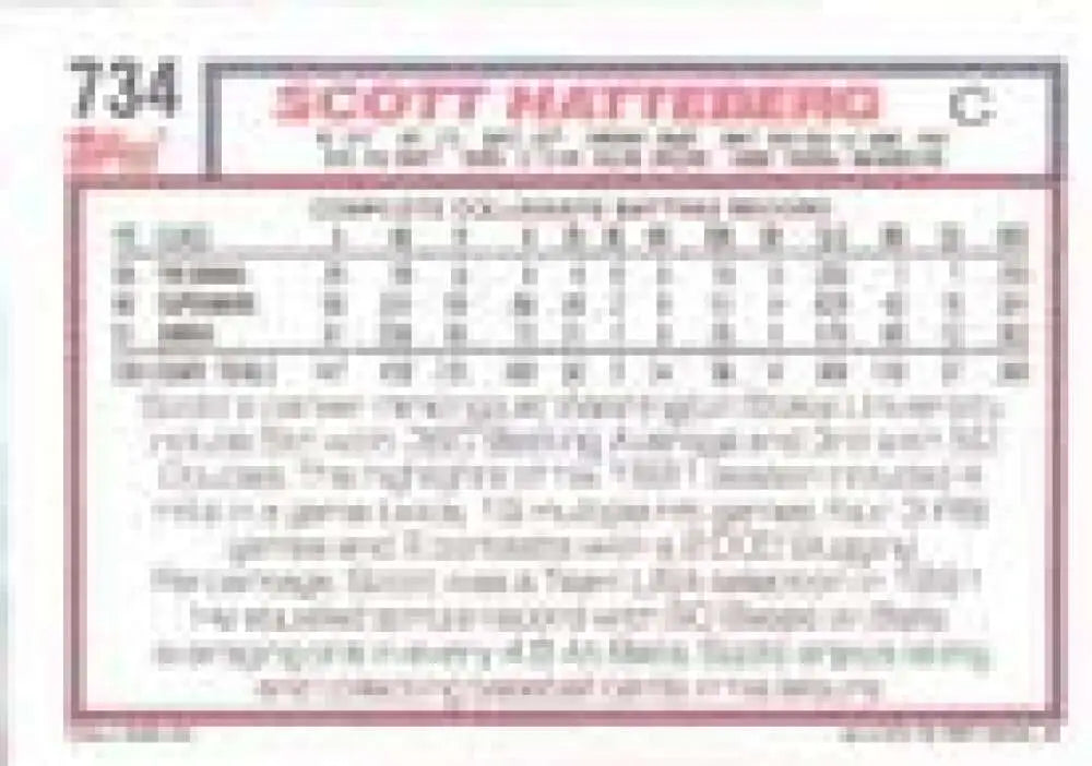 1992 Topps Micro #734 Scott Hatteberg NM-MT RC Rookie Boston Red Sox Baseball Card - Baseball Card Single