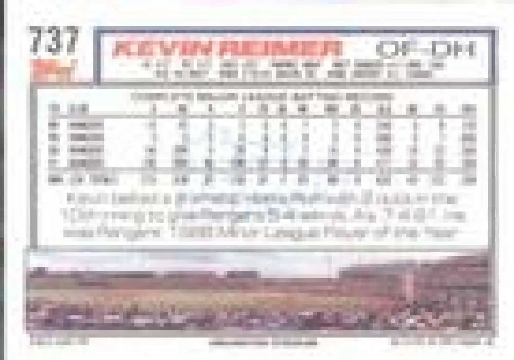 1992 Topps Micro #737 Kevin Reimer NM-MT Texas Rangers Baseball Card - Baseball Card Single