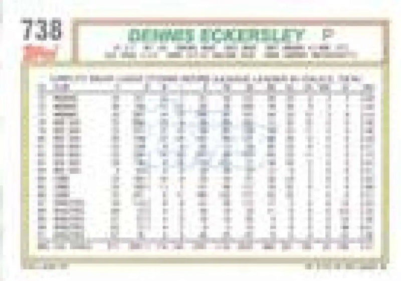 1992 Topps Micro #738 Dennis Eckersley NM-MT Oakland Athletics Baseball Card - Baseball Card Single
