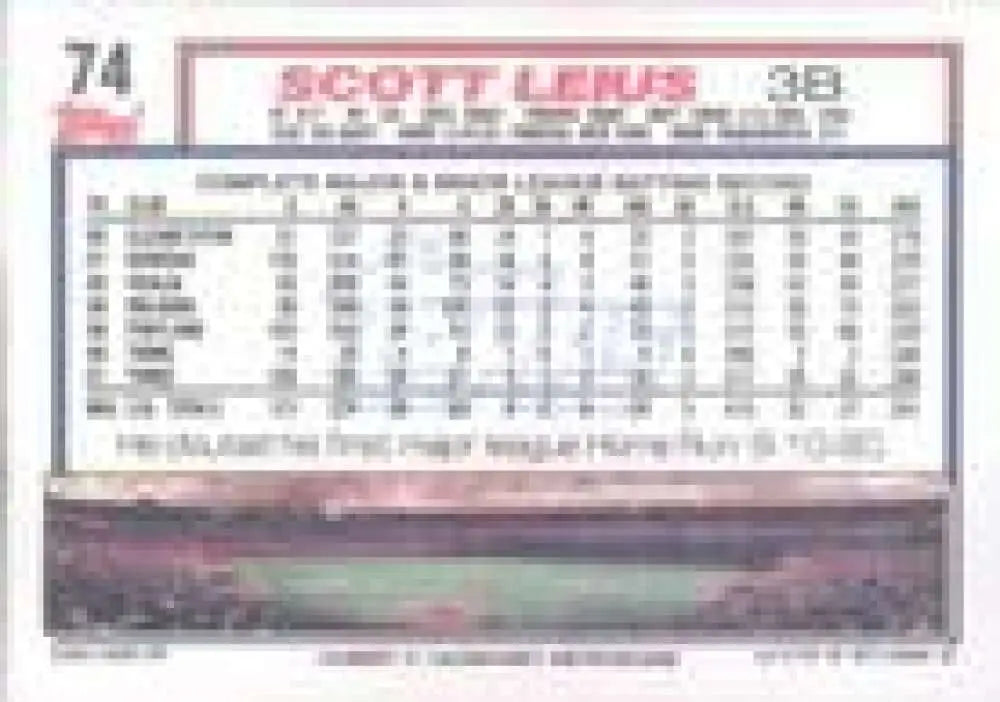 1992 Topps Micro #74 Scott Leius NM-MT Minnesota Twins Baseball Card - Baseball Card Single