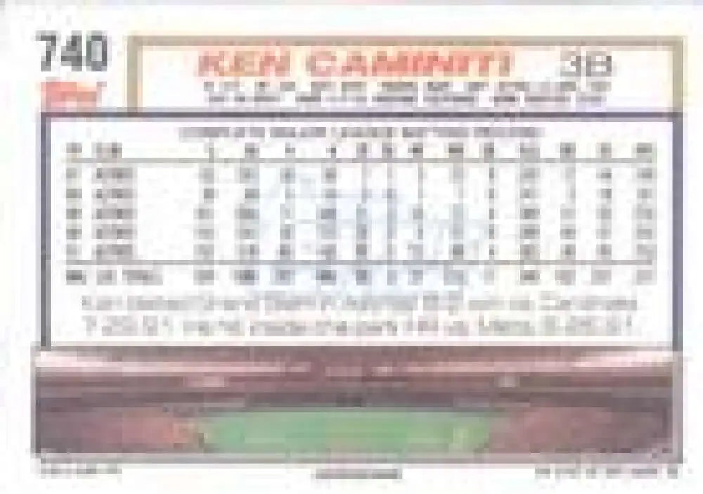 1992 Topps Micro #740 Ken Caminiti NM-MT Houston Astros Baseball Card - Baseball Card Single
