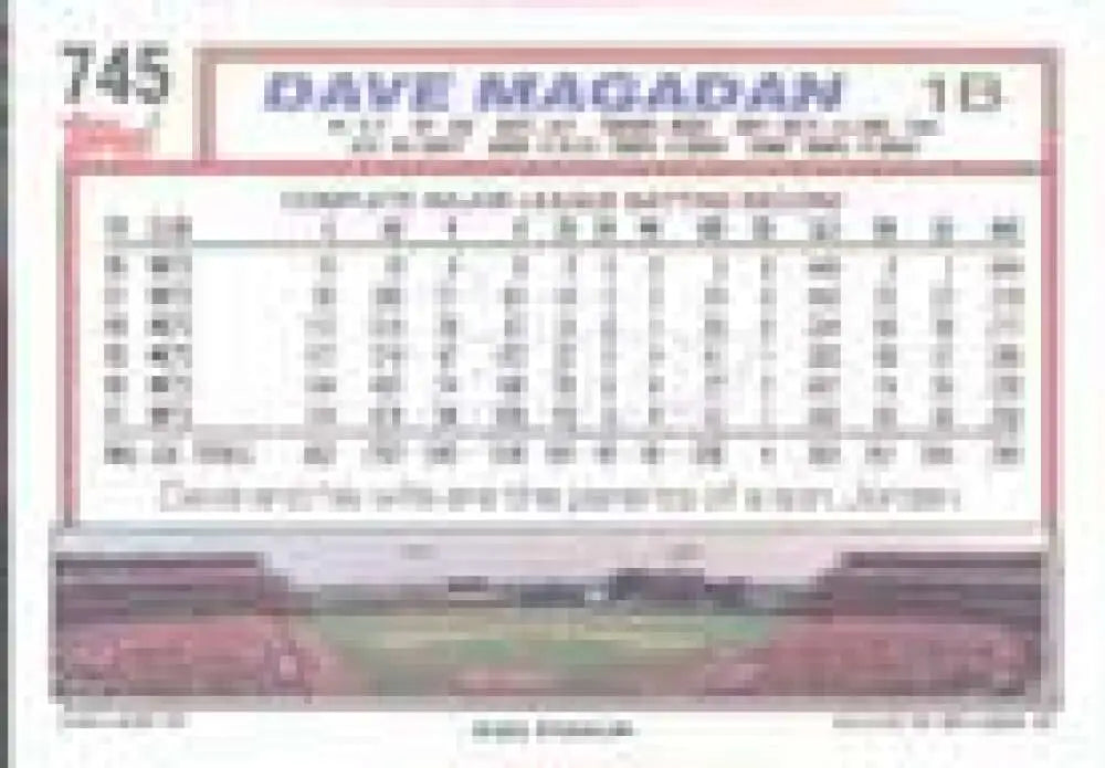 1992 Topps Micro #745 Dave Magadan NM-MT New York Mets Baseball Card - Baseball Card Single