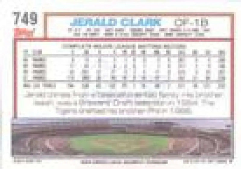 1992 Topps Micro #749 Jerald Clark NM-MT San Diego Padres Baseball Card - Baseball Card Single