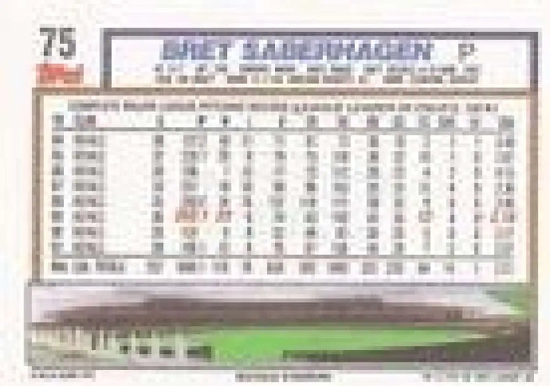 1992 Topps Micro #75 Bret Saberhagen NM-MT Kansas City Royals Baseball Card - Baseball Card Single