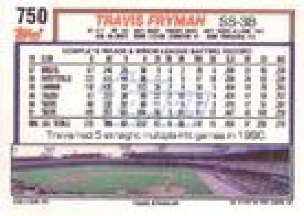 1992 Topps Micro #750 Travis Fryman NM-MT Detroit Tigers Baseball Card - Baseball Card Single