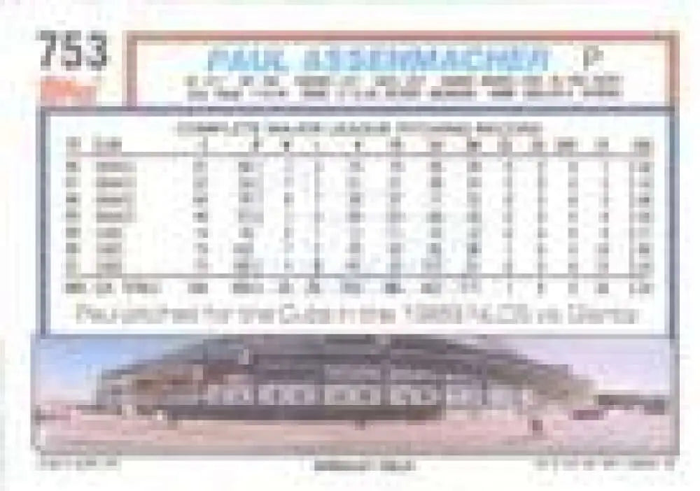 1992 Topps Micro #753 Paul Assenmacher NM-MT Chicago Cubs Baseball Card - Baseball Card Single
