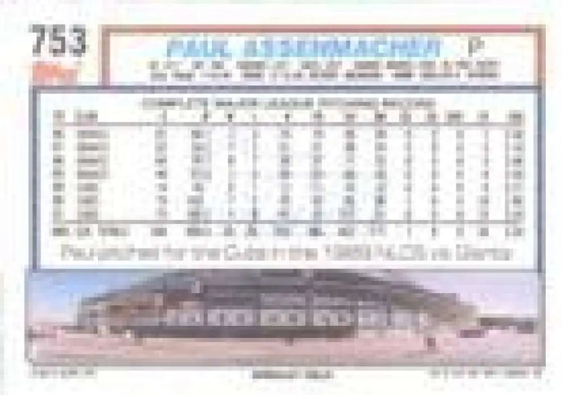 1992 Topps Micro #753 Paul Assenmacher NM-MT Chicago Cubs Baseball Card - Baseball Card Single
