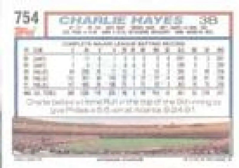 1992 Topps Micro #754 Charlie Hayes NM-MT Philadelphia Phillies Baseball Card - Baseball Card Single