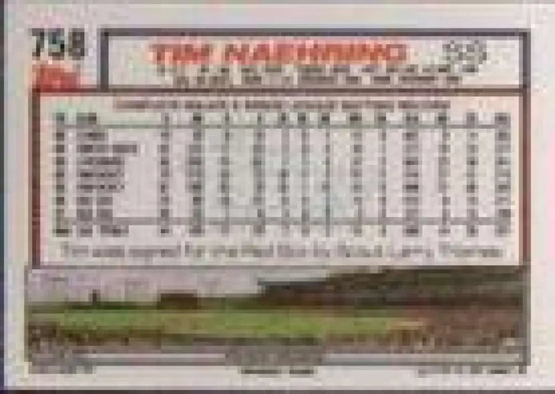 1992 Topps Micro #758 Tim Naehring NM-MT Boston Red Sox Baseball Card - Baseball Card Single
