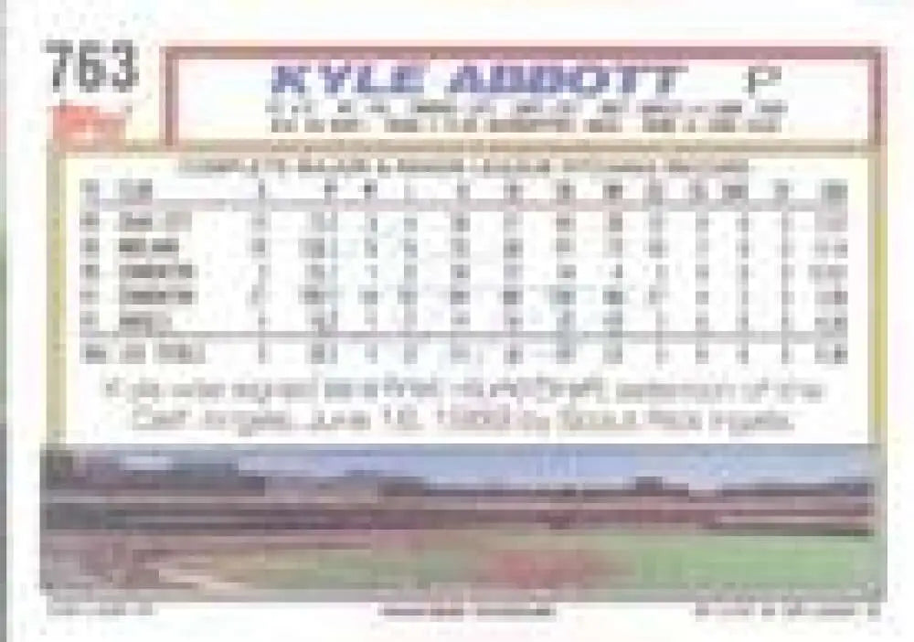 1992 Topps Micro #763 Kyle Abbott NM-MT California Angels Baseball Card - Baseball Card Single