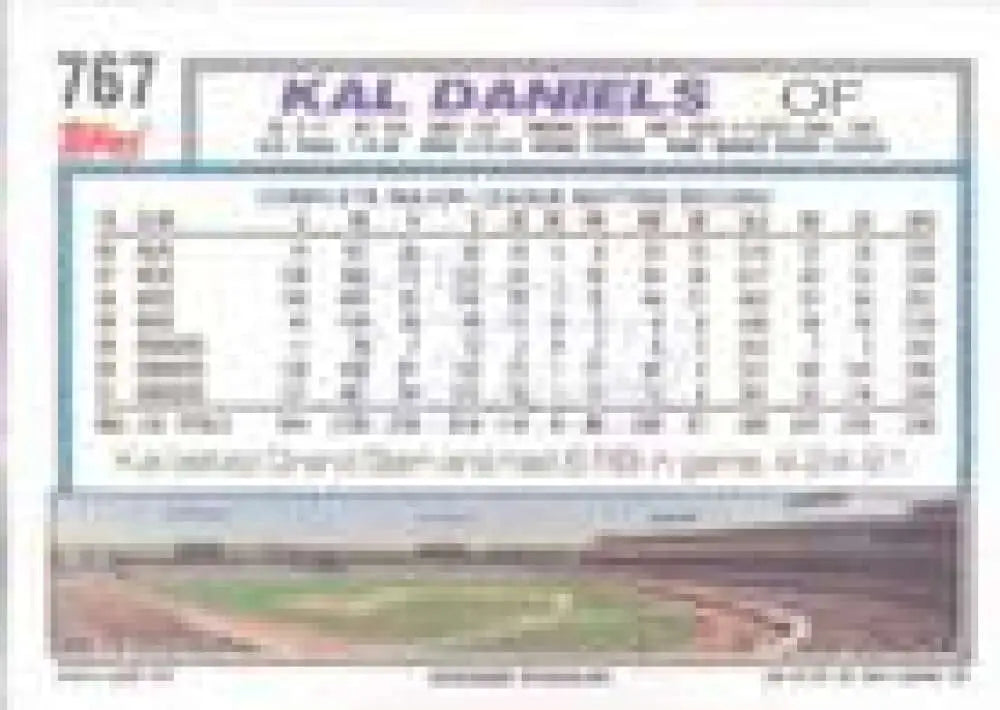 1992 Topps Micro #767 Kal Daniels NM-MT Los Angeles Dodgers Baseball Card - Baseball Card Single
