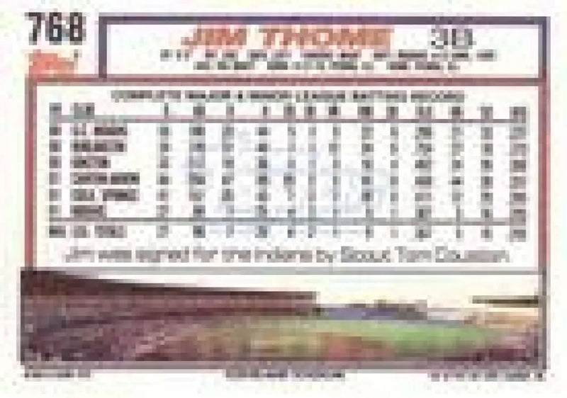 1992 Topps Micro #768 Jim Thome NM-MT Cleveland Indians Baseball Card - Baseball Card Single