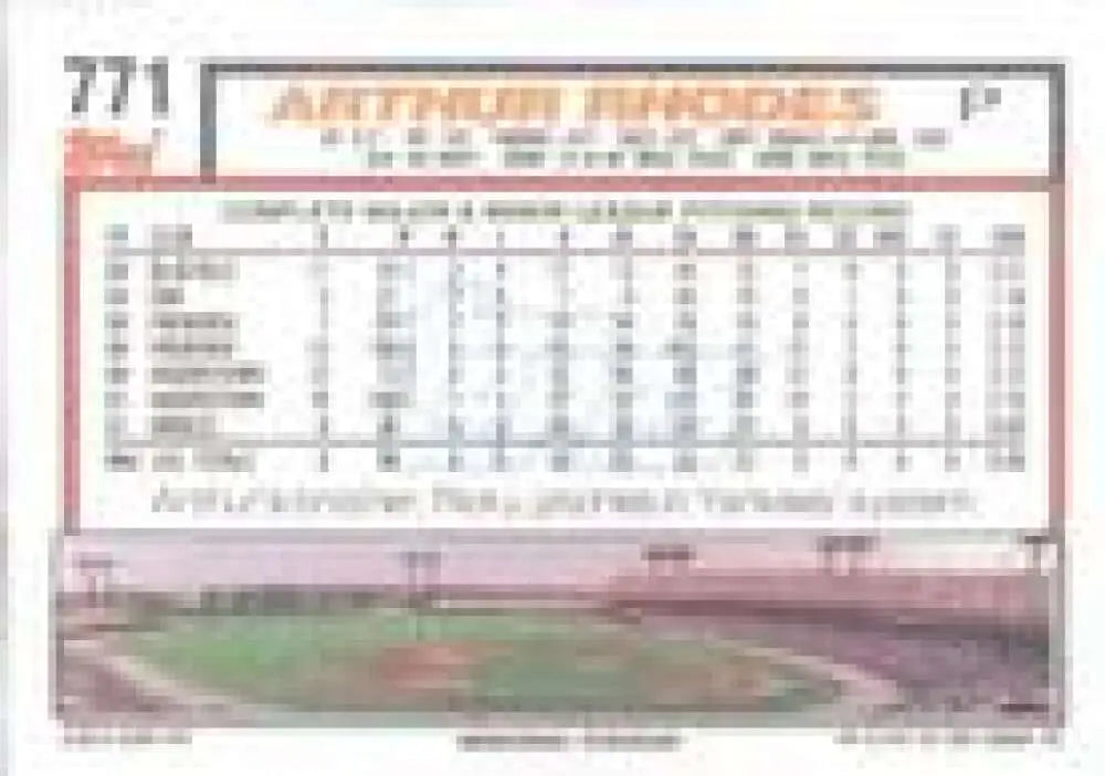 1992 Topps Micro #771 Arthur Rhodes NM-MT Baltimore Orioles Baseball Card - Baseball Card Single