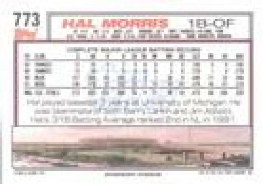 1992 Topps Micro #773 Hal Morris NM-MT Cincinnati Reds Baseball Card - Baseball Card Single