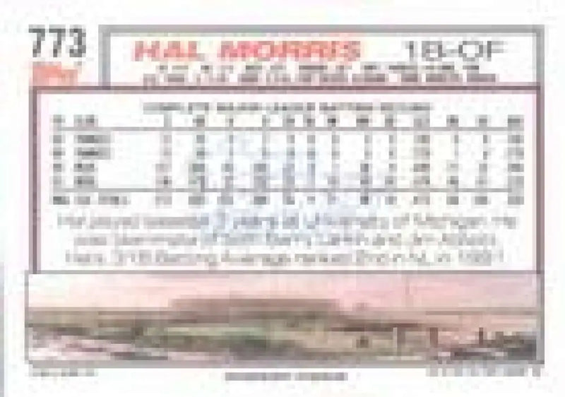 1992 Topps Micro #773 Hal Morris NM-MT Cincinnati Reds Baseball Card - Baseball Card Single