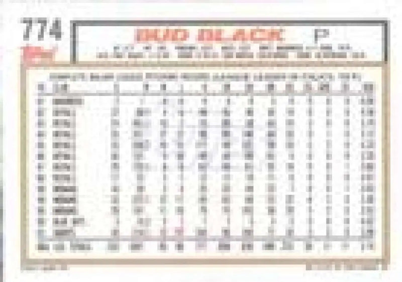 1992 Topps Micro #774 Bud Black NM-MT San Francisco Giants Baseball Card - Baseball Card Single