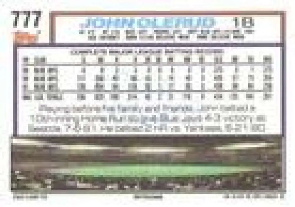 1992 Topps Micro #777 John Olerud NM-MT Toronto Blue Jays Baseball Card - Baseball Card Single