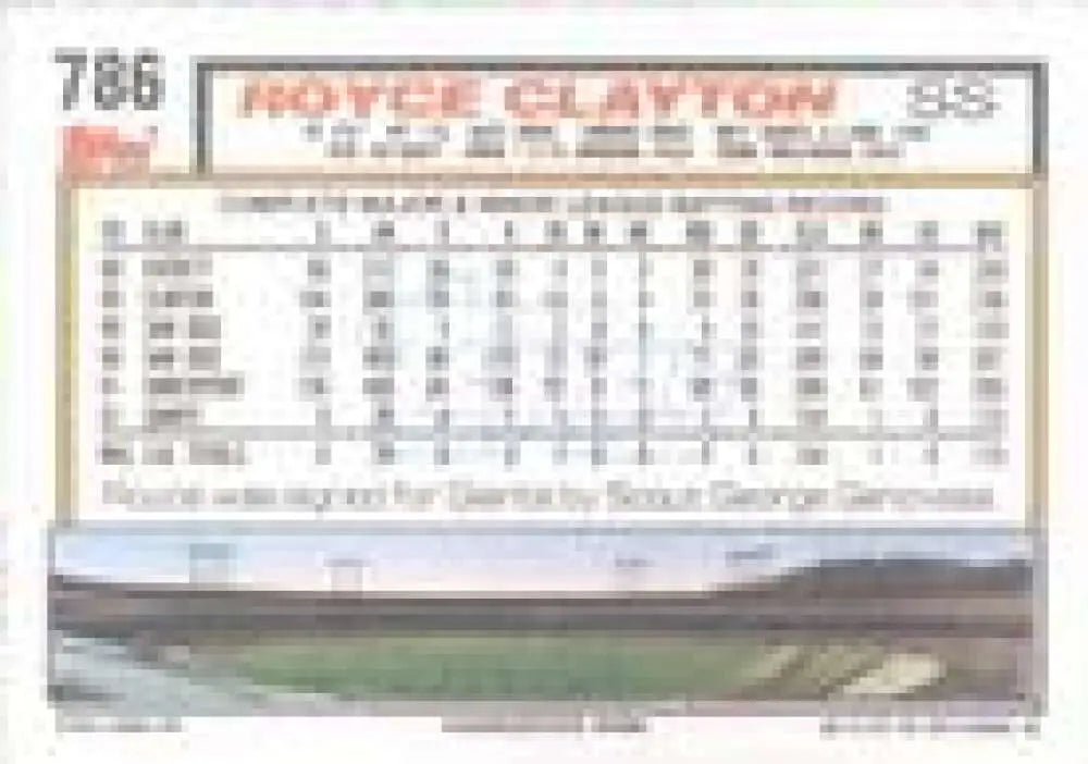 1992 Topps Micro #786 Royce Clayton NM-MT San Francisco Giants Baseball Card - Baseball Card Single
