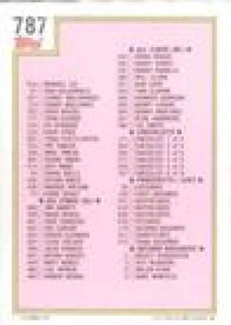 1992 Topps Micro #787 Checklist 661-792 NM-MT Baseball Card - Baseball Card Single