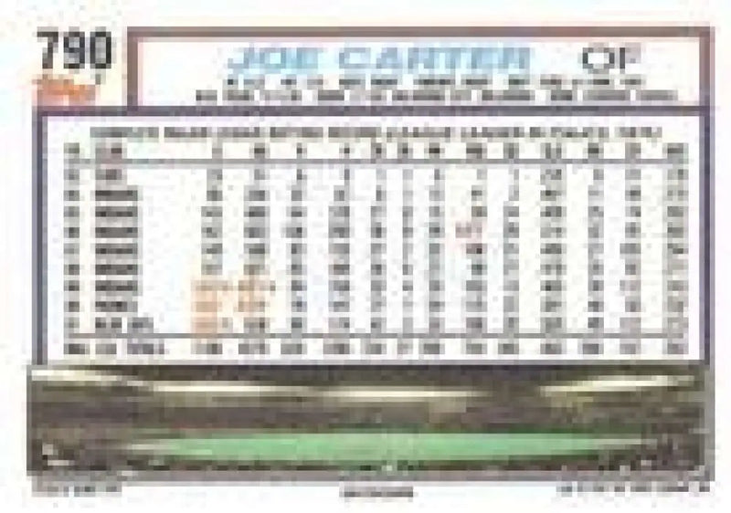 1992 Topps Micro #790 Joe Carter NM-MT Toronto Blue Jays Baseball Card - Baseball Card Single