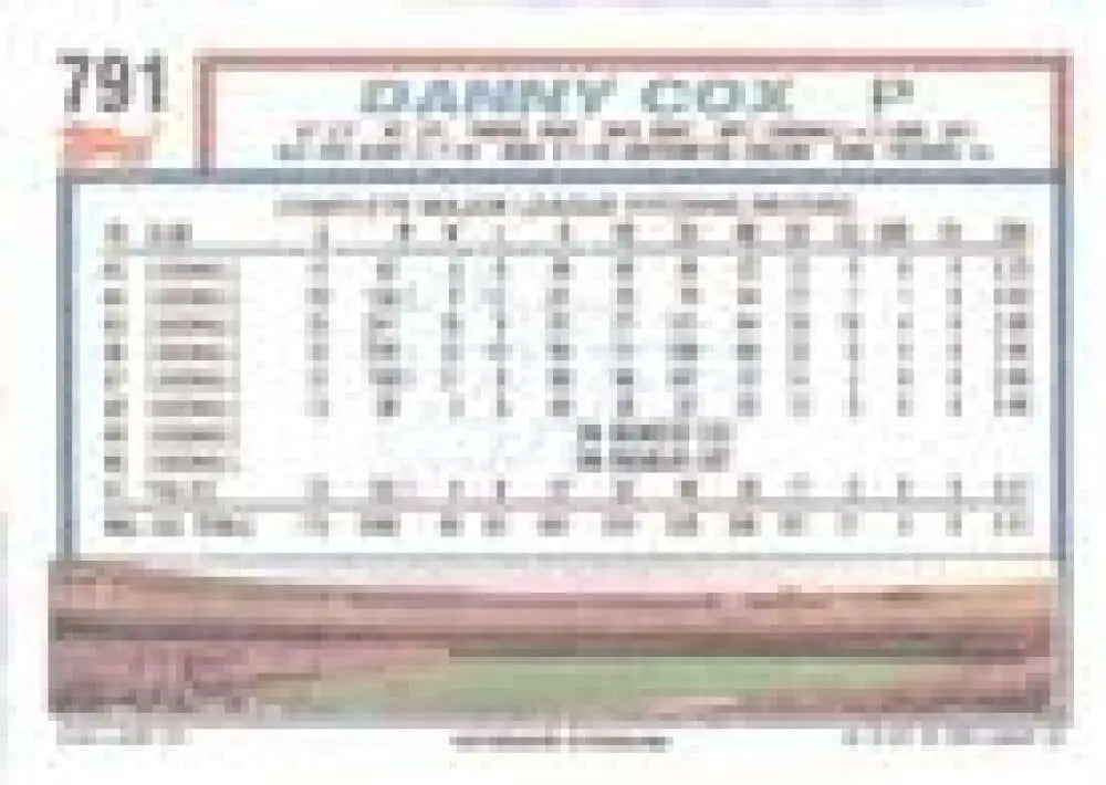 1992 Topps Micro #791 Danny Cox NM-MT Philadelphia Phillies Baseball Card - Baseball Card Single