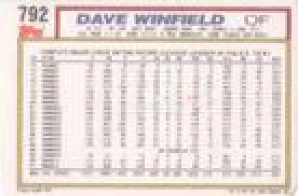 1992 Topps Micro #792 Dave Winfield NM-MT California Angels Baseball Card - Baseball Card Single