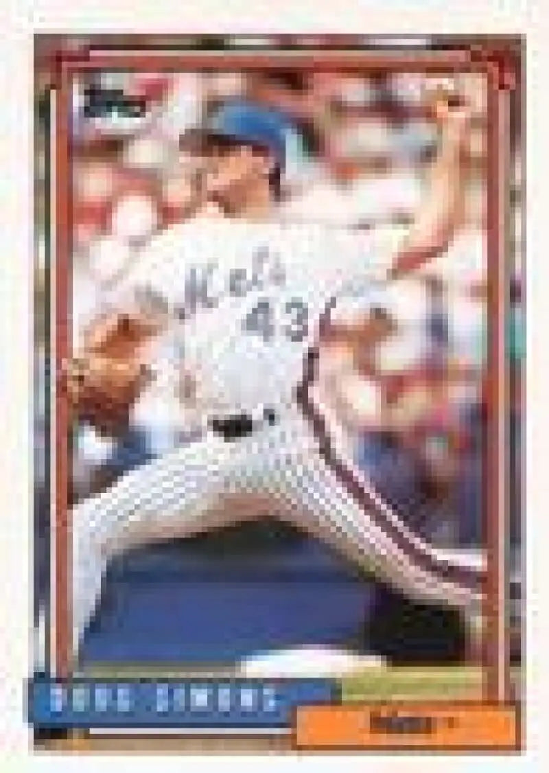 1992 Topps Micro #82 Doug Simons NM-MT New York Mets Baseball Card - Baseball Card Single