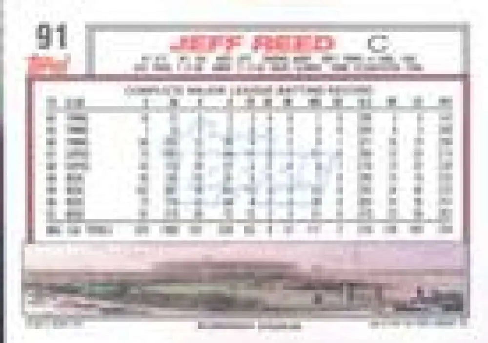 1992 Topps Micro #91 Jeff Reed NM-MT Cincinnati Reds Baseball Card - Baseball Card Single