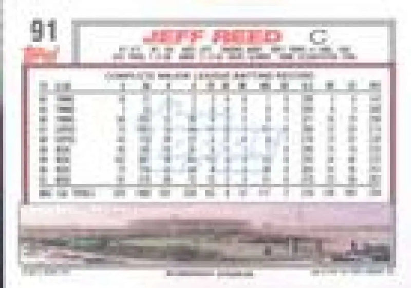 1992 Topps Micro #91 Jeff Reed NM-MT Cincinnati Reds Baseball Card - Baseball Card Single
