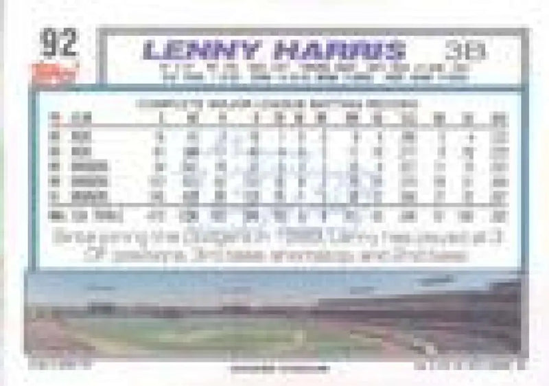 1992 Topps Micro #92 Lenny Harris NM-MT Los Angeles Dodgers Baseball Card - Baseball Card Single