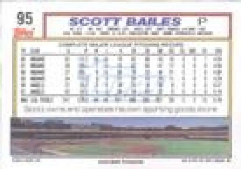 1992 Topps Micro #95 Scott Bailes NM-MT California Angels Baseball Card - Baseball Card Single