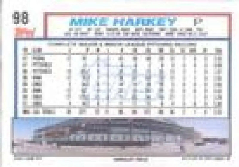 1992 Topps Micro #98 Mike Harkey NM-MT Chicago Cubs Baseball Card - Baseball Card Single