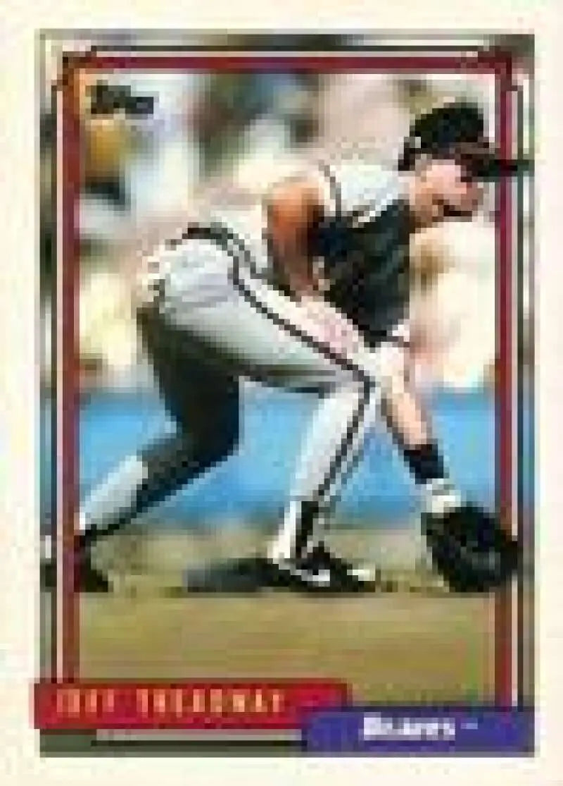 1992 Topps Micro #99 Jeff Treadway NM-MT Atlanta Braves Baseball Card - Baseball Card Single