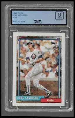 1992 Topps Ryne Sandberg #110 MPE 9 Mint Chicago Cubs HOF