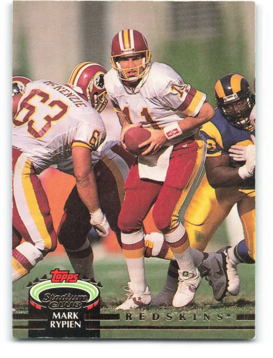 1992 Topps Stadium Club #1 Mark Rypien EX Excellent Washington Redskins Football Card - Football Card Single