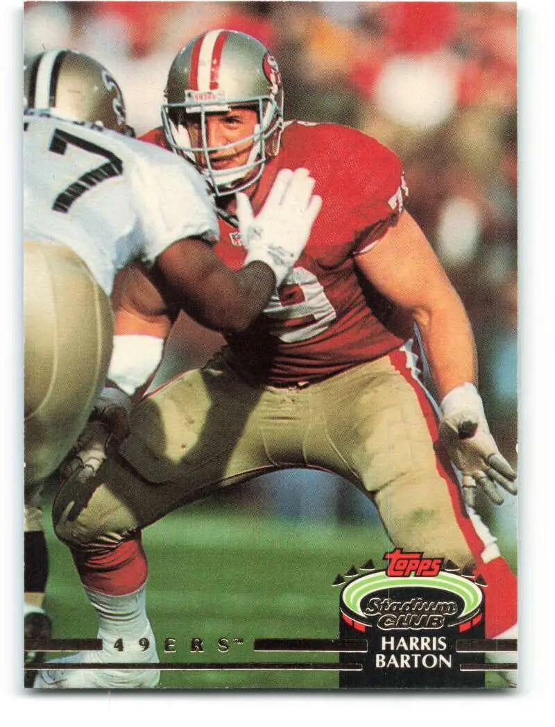1992 Topps Stadium Club #101 Harris Barton EX Excellent San Francisco 49ers Football Card - Football Card Single