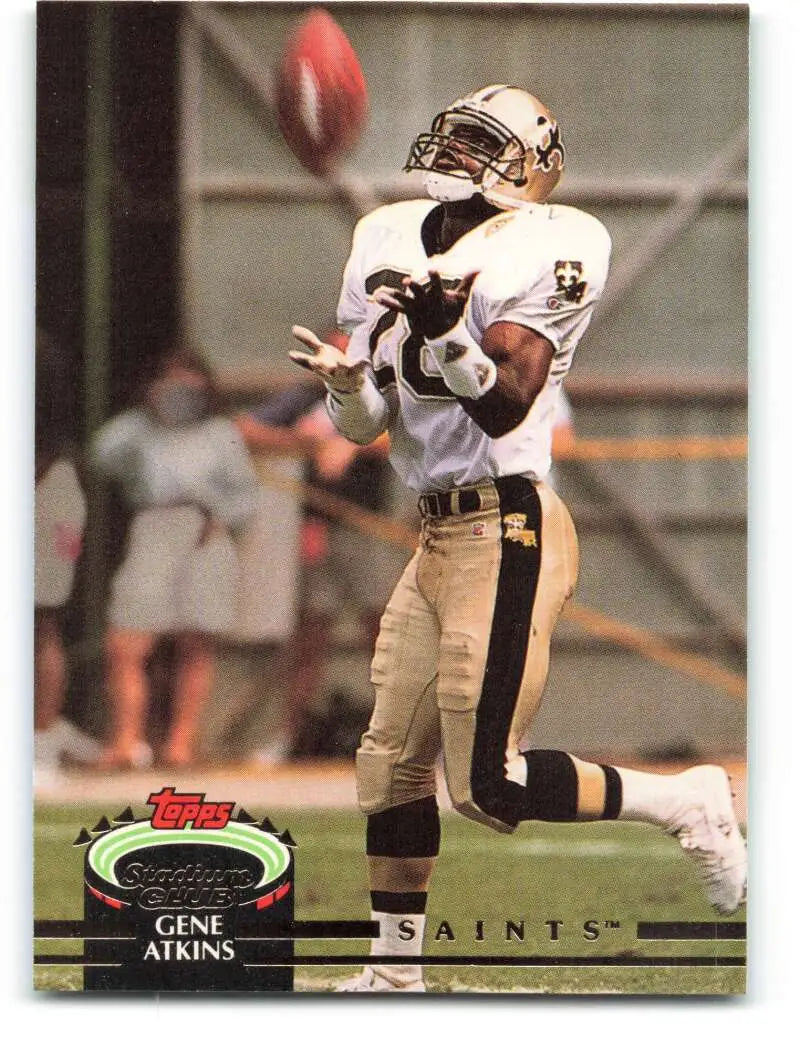 1992 Topps Stadium Club #105 Gene Atkins EX Excellent New Orleans Saints Football Card - Football Card Single