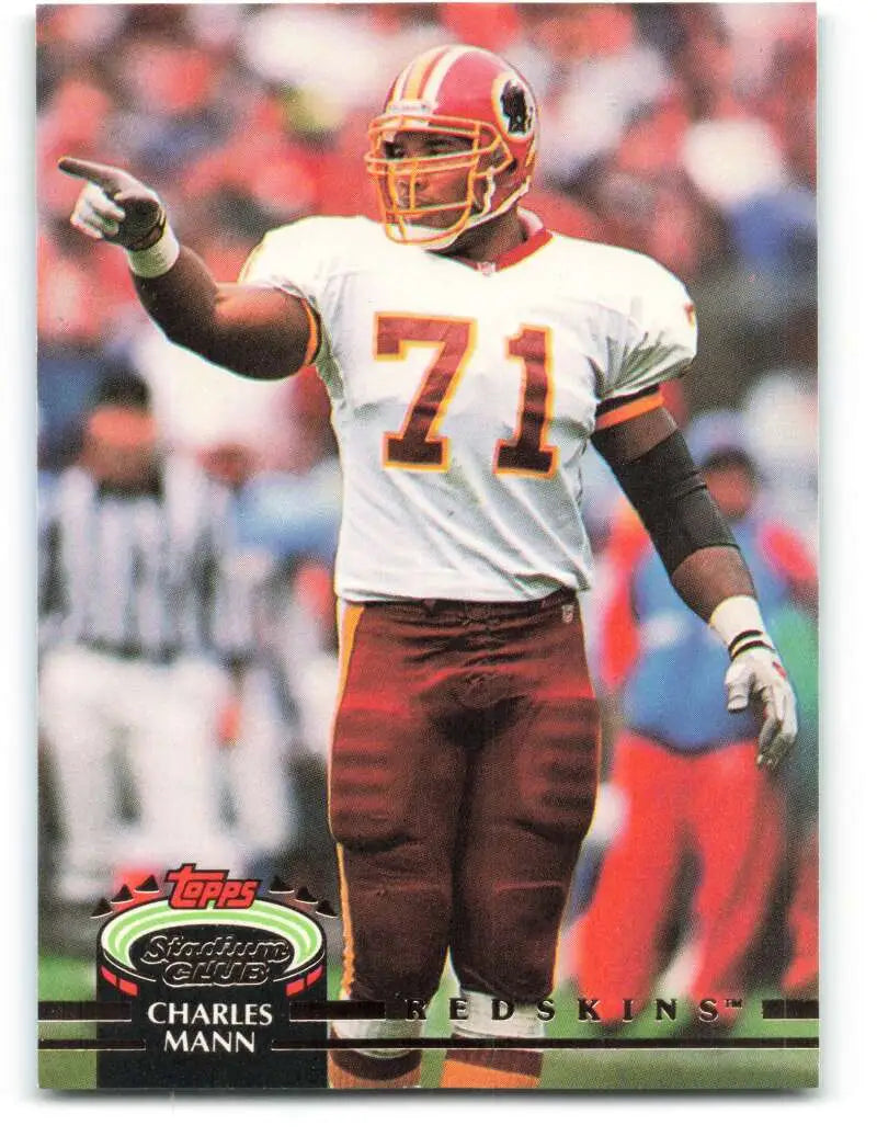 1992 Topps Stadium Club #116 Charles Mann EX Excellent Washington Redskins Football Card - Football Card Single