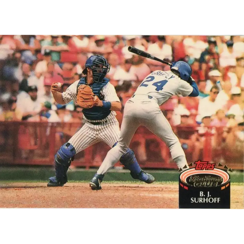 1992 Topps Stadium Club #117 B.J. Surhoff NM-MT Milwaukee Brewers Baseball Card - Baseball Card Single