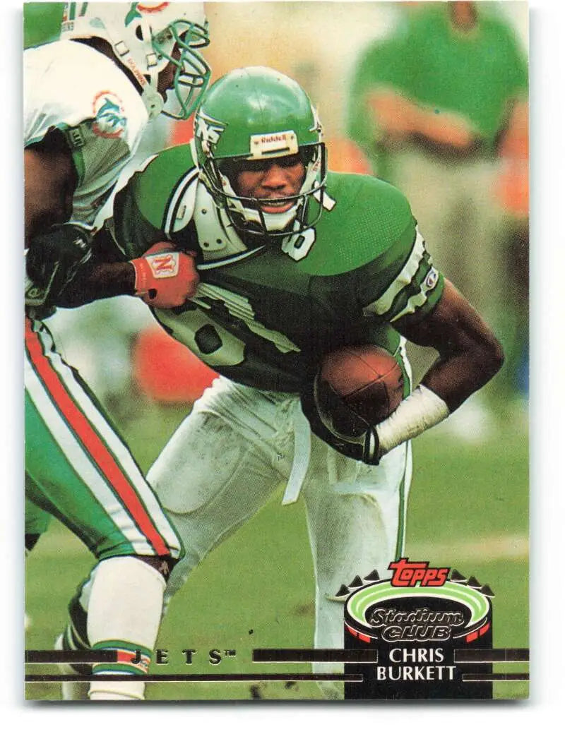 1992 Topps Stadium Club #12 Chris Burkett EX Excellent New York Jets Football Card - Football Card Single