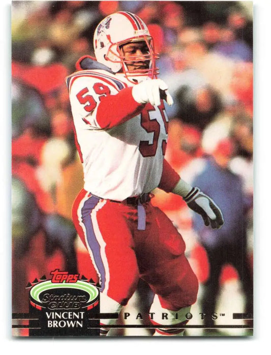 1992 Topps Stadium Club #125 Vincent Brown EX Excellent New England Patriots Football Card - Football Card Single