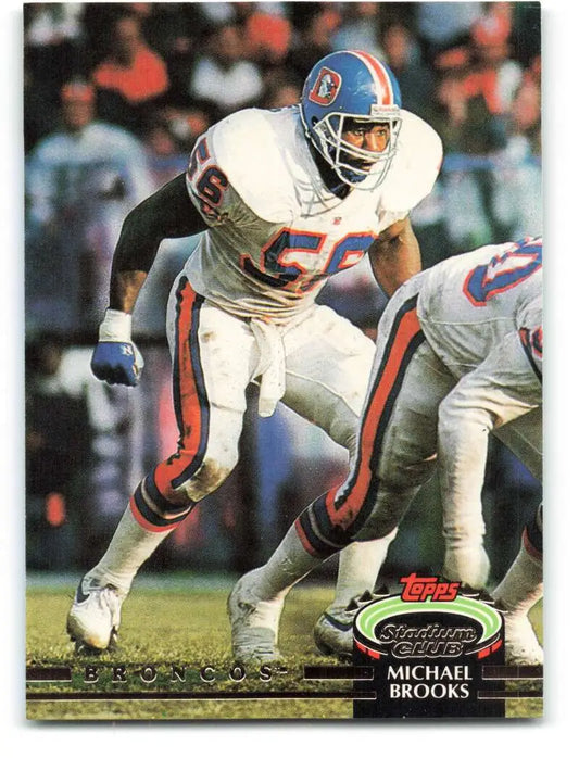 1992 Topps Stadium Club #127 Michael Brooks EX Excellent Denver Broncos Football Card - Football Card Single