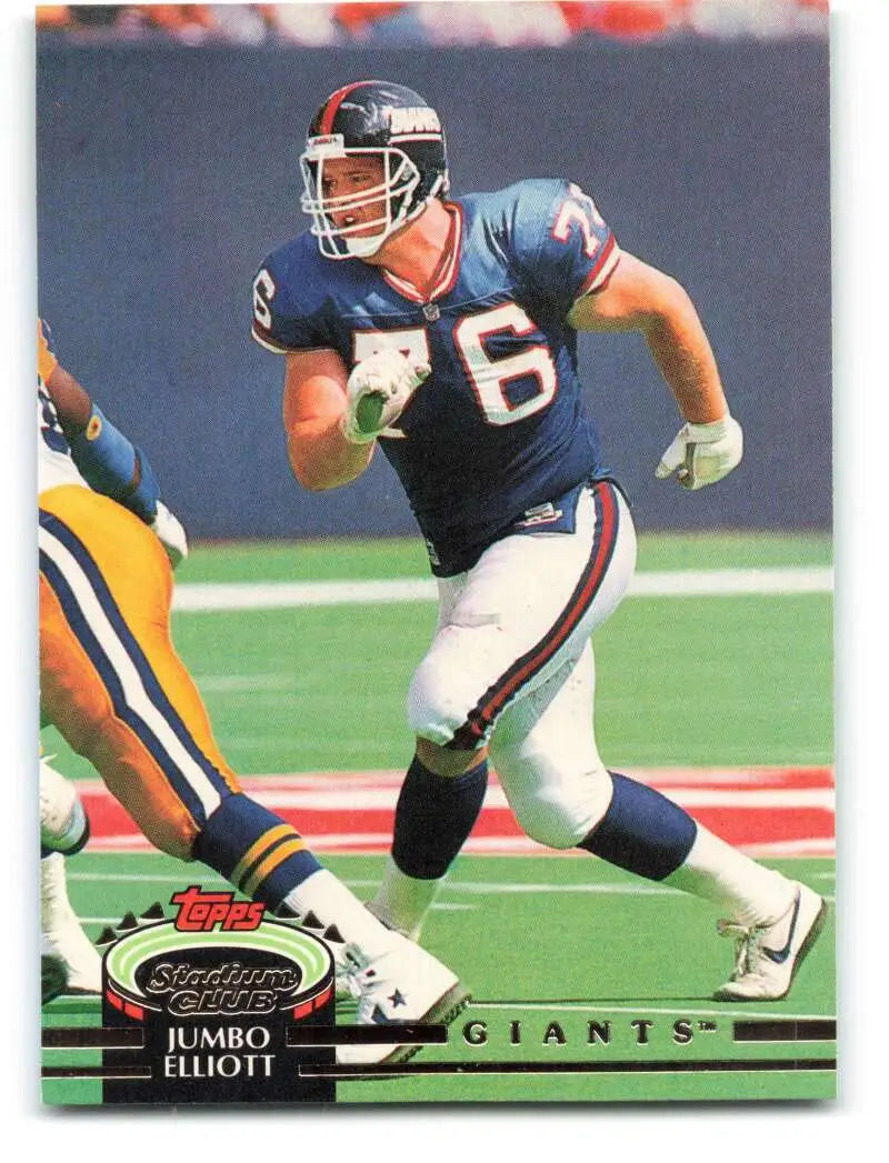 1992 Topps Stadium Club #128 Jumbo Elliott EX Excellent New York Giants Football Card