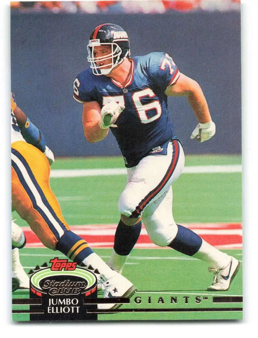 1992 Topps Stadium Club #128 Jumbo Elliott EX Excellent New York Giants Football Card - Football Card Single