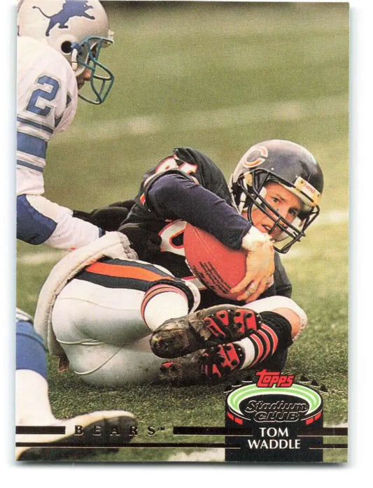 1992 Topps Stadium Club #130 Tom Waddle EX Excellent Chicago Bears Football Card - Football Card Single